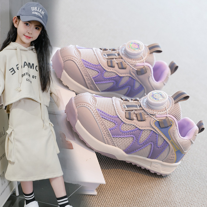 Lányoknak szánt hálós sportcipő tavasz–őszre, lélegző és könnyű, 4–16 éveseknek, gumitalp