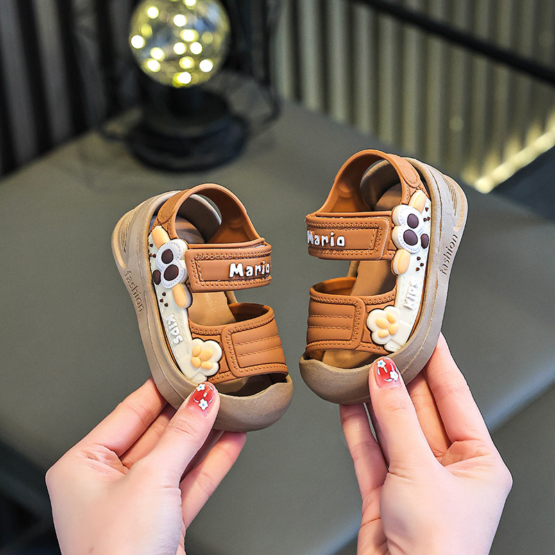 Dječje sandale s Velcro kopčom, PVC gornji dio i potplat, cartoon uzorak, za bebe i djecu 1–3 godine, za plažu