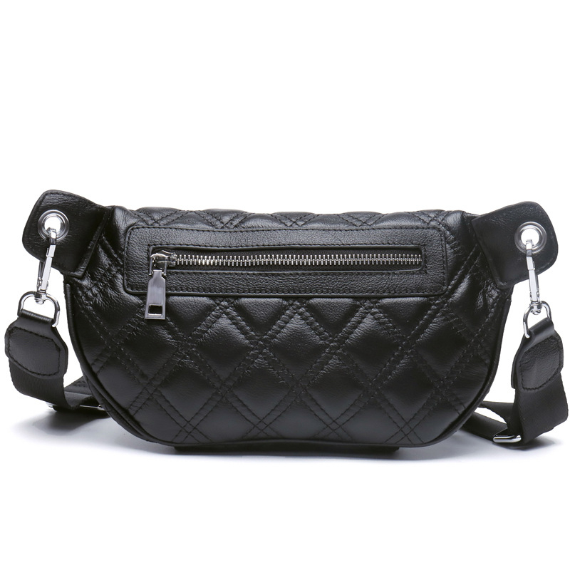 Saddle bag sa širokim remenom, prava koža, prva sloja goveđe kože, zatvarač, unutarnja džep s zatvaračem