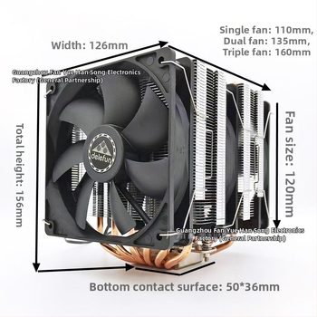 Ψύκτης CPU με διπλό πύργο, 6 σωλήνες μεταφοράς θερμότητας, 1800 RPM, υδραυλικά ρουλεμάν, RGB συγχρονισμός 5V, USB 4 διεπαφή