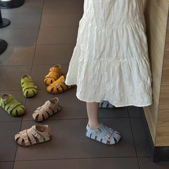 Dječje sandale u stilu Birkenstock, gornji dio od nubuk kože, gumeni potplat, Velcro zatvarač, unisex za djecu 4–16 godina, svakodnevne ljetne sandale