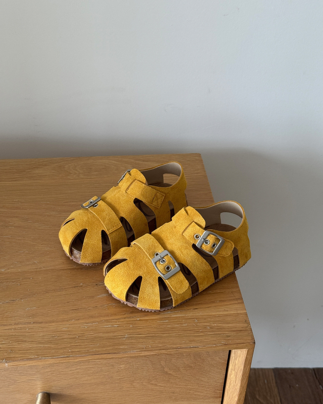 Dječje sandale u stilu Birkenstock, gornji dio od nubuk kože, gumeni potplat, Velcro zatvarač, unisex za djecu 4–16 godina, svakodnevne ljetne sandale