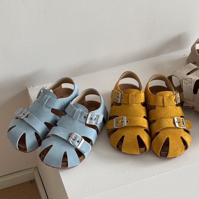 Dječje sandale u stilu Birkenstock, gornji dio od nubuk kože, gumeni potplat, Velcro zatvarač, unisex za djecu 4–16 godina, svakodnevne ljetne sandale