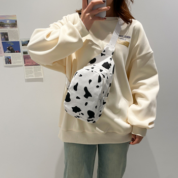 Platnena torba preko ramena s džepom za mobitel, zatvarač, trodimenzionalni dizajn, gradski stil