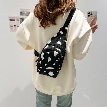 Platnena torba preko ramena s džepom za mobitel, zatvarač, trodimenzionalni dizajn, gradski stil