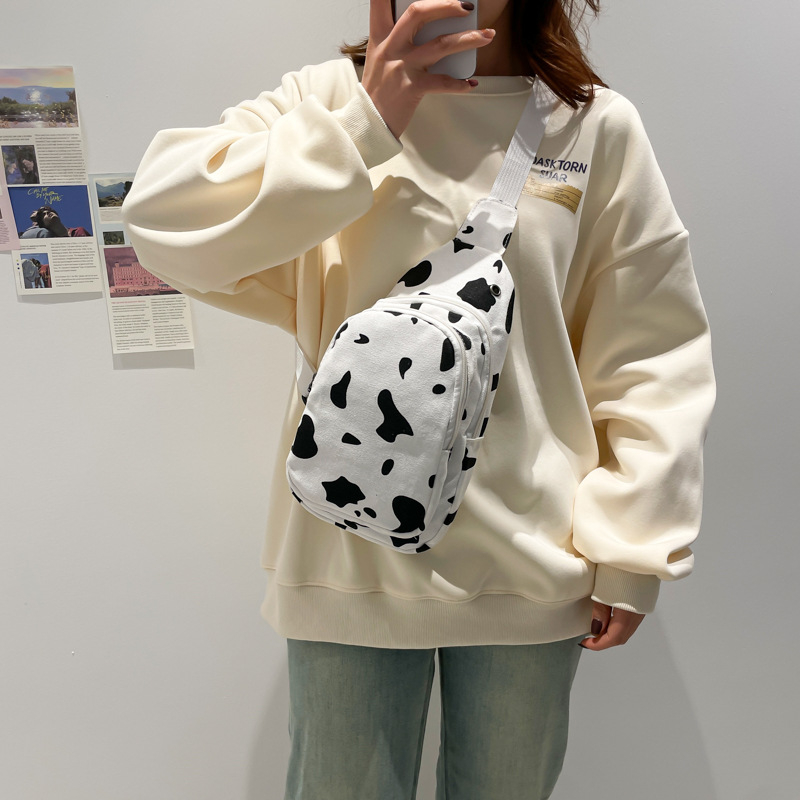 Platnena torba preko ramena s džepom za mobitel, zatvarač, trodimenzionalni dizajn, gradski stil