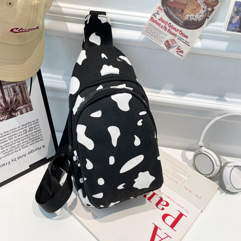 Platnena torba preko ramena s džepom za mobitel, zatvarač, trodimenzionalni dizajn, gradski stil