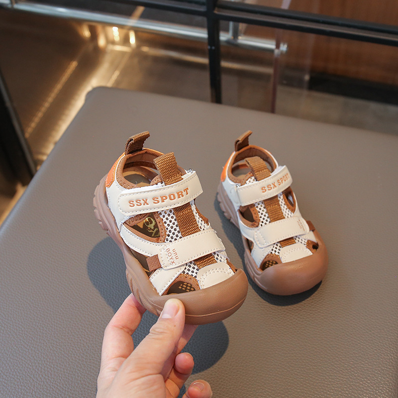 Uniszex gyerek sportos szandálok – könnyű PU felépítés és talp, Velcro zárás, nyár 2025, 1–3 és 4–6 éveseknek