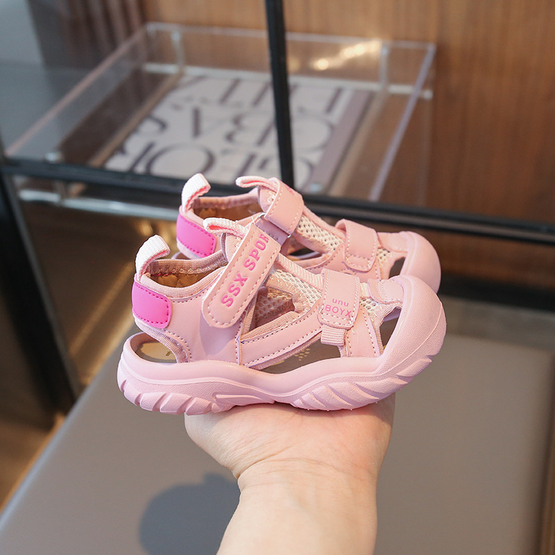 Uniszex gyerek sportos szandálok – könnyű PU felépítés és talp, Velcro zárás, nyár 2025, 1–3 és 4–6 éveseknek