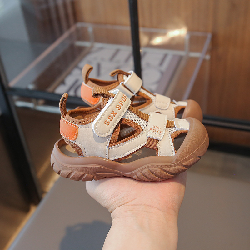 Uniszex gyerek sportos szandálok – könnyű PU felépítés és talp, Velcro zárás, nyár 2025, 1–3 és 4–6 éveseknek