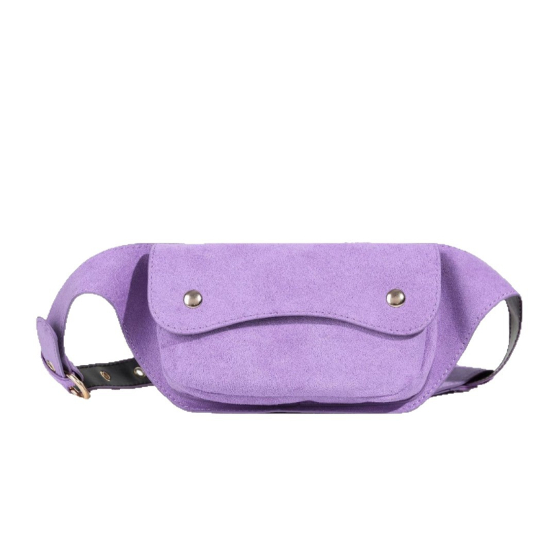 Velurova torba za pojas s poklopcem, mini crossbody torba s pretincom za telefon