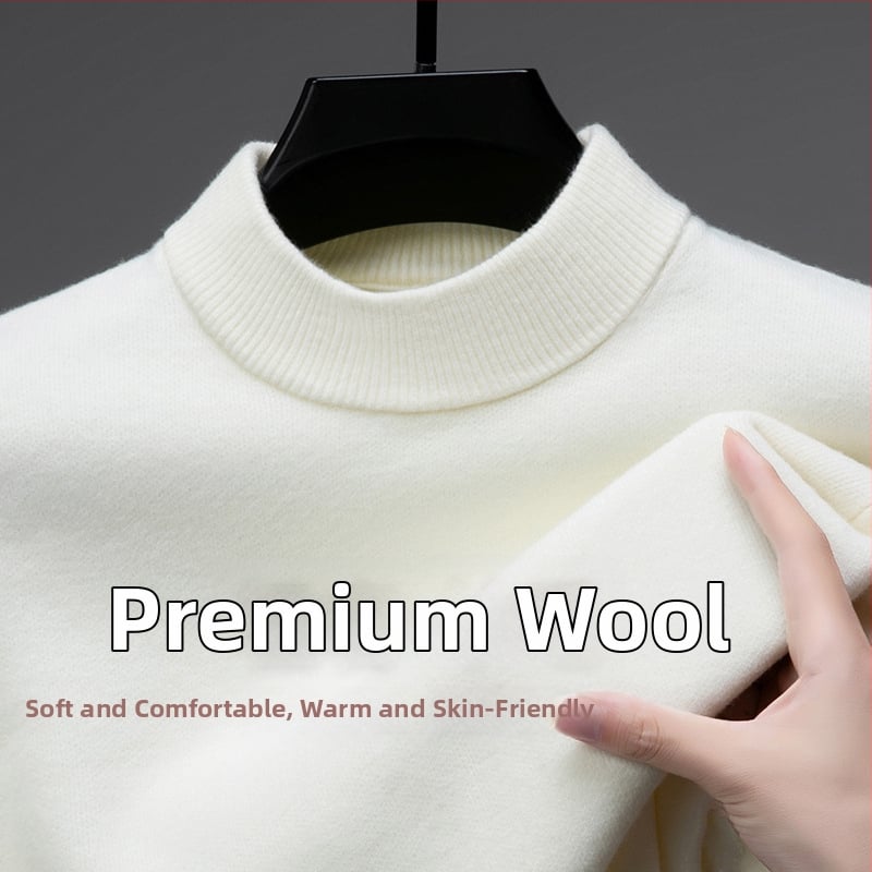 Tao mo férfi gyapjú kötött pulóver, fél magas gallér, testhezálló szabás, hosszú ujjú, finom gyapjú keverék 36–40%