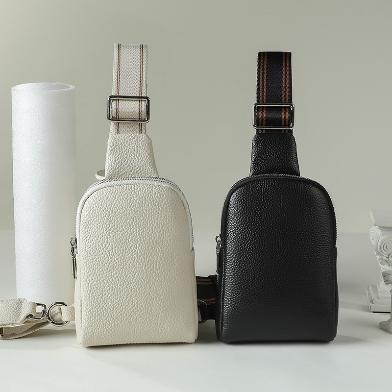 Torba preko ramena od prave kože za muškarce i žene, koža prvog sloja, zatvarač, unutarnji patch džep, podstava poliester-pamučna