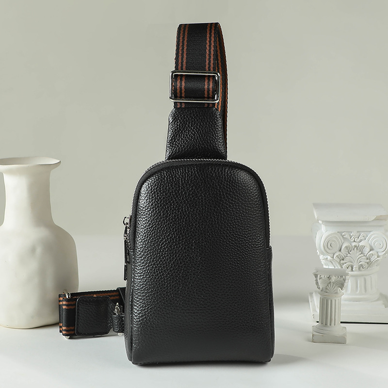 Torba preko ramena od prave kože za muškarce i žene, koža prvog sloja, zatvarač, unutarnji patch džep, podstava poliester-pamučna