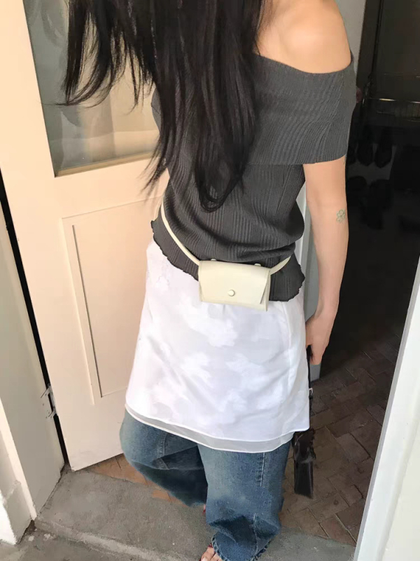 Vintage női táska kártya- és deréktáska, PU, kis négyszögletes fedeles, snap zár, 2025 tavasz