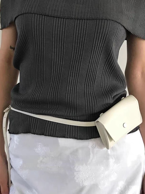 Vintage női táska kártya- és deréktáska, PU, kis négyszögletes fedeles, snap zár, 2025 tavasz