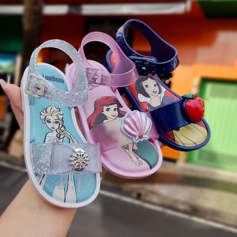 Melissa Dječje princess Jelly sandale s otvorenim prstom, kartunski uzorak, PVC gornji dio, Velcro zatvarač, za uzrast 1–6 godina