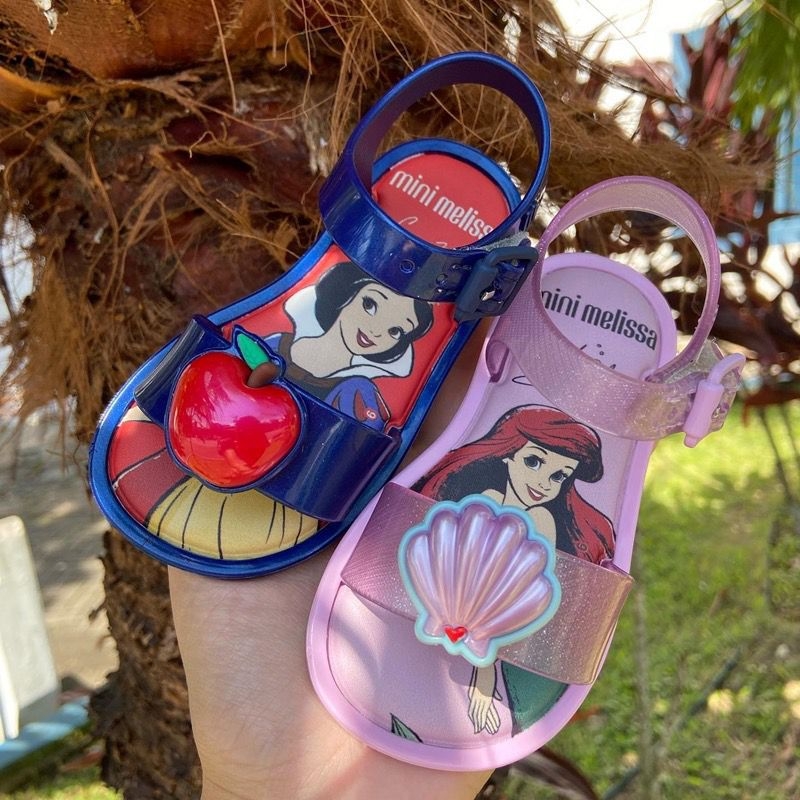 Melissa Dječje princess Jelly sandale s otvorenim prstom, kartunski uzorak, PVC gornji dio, Velcro zatvarač, za uzrast 1–6 godina
