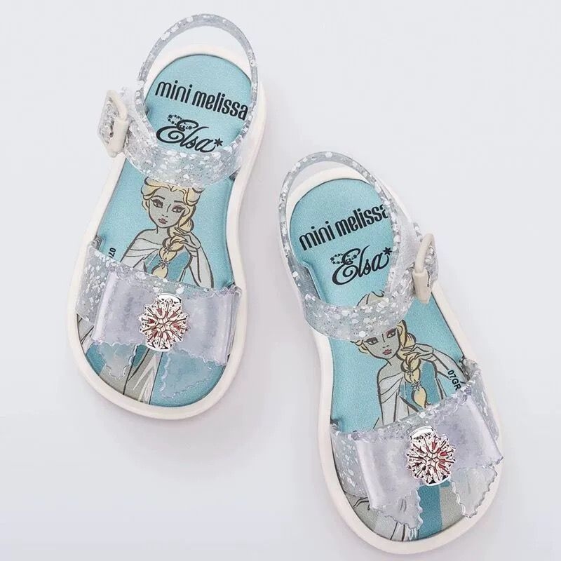 Melissa Dječje princess Jelly sandale s otvorenim prstom, kartunski uzorak, PVC gornji dio, Velcro zatvarač, za uzrast 1–6 godina