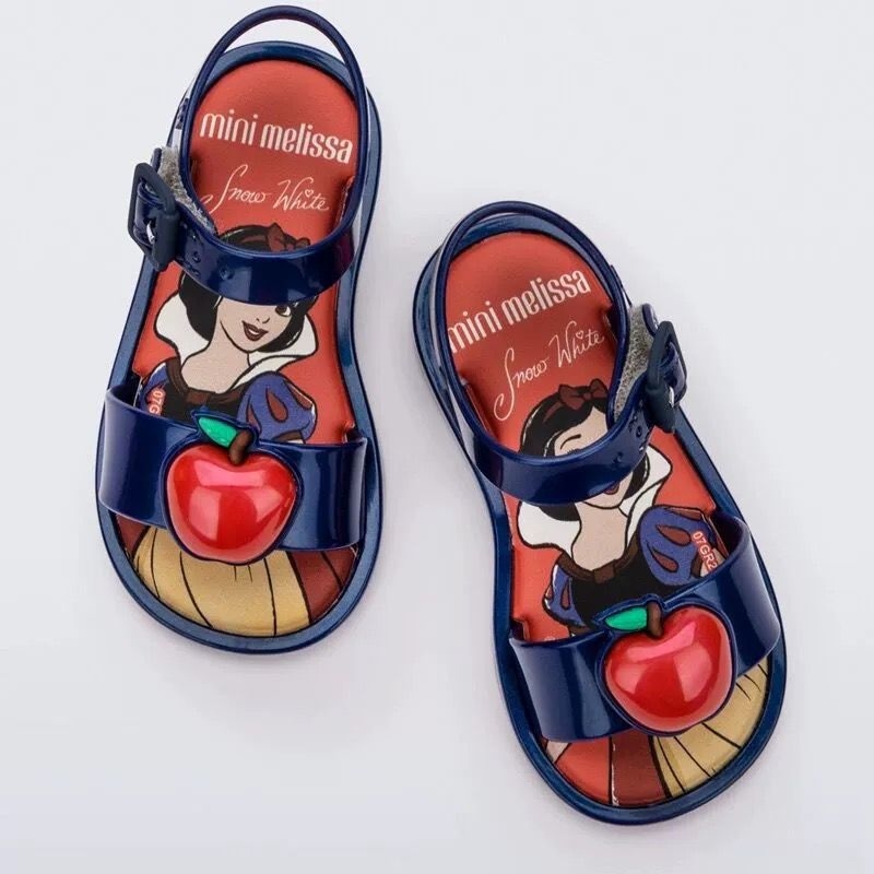 Melissa Dječje princess Jelly sandale s otvorenim prstom, kartunski uzorak, PVC gornji dio, Velcro zatvarač, za uzrast 1–6 godina
