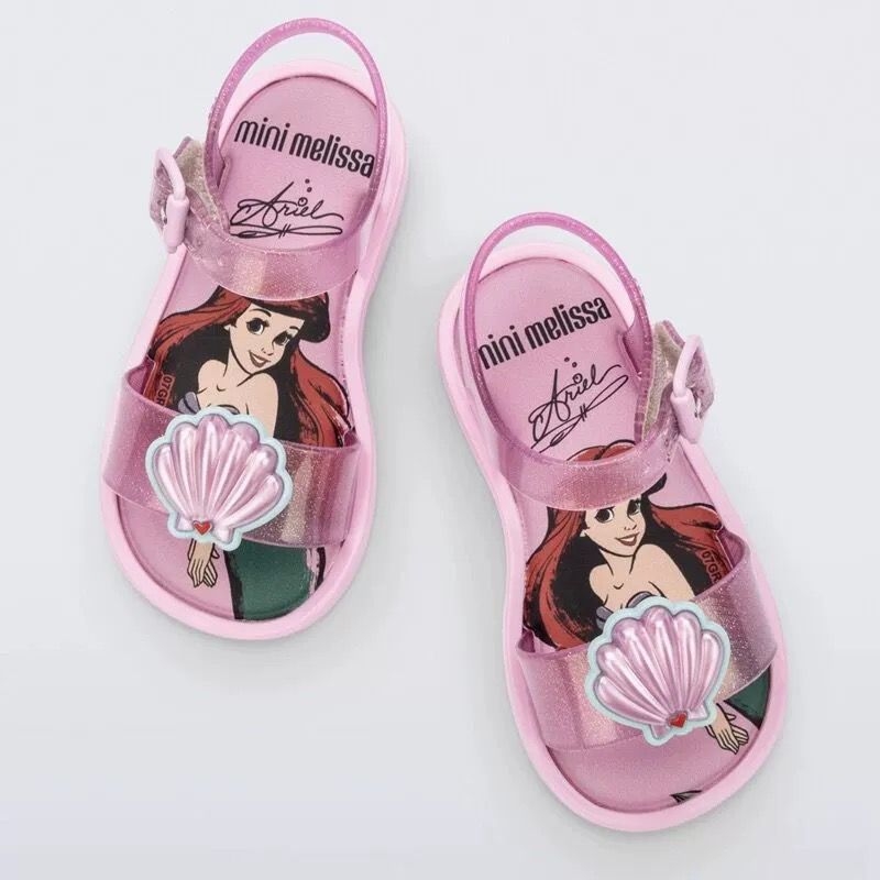 Melissa Dječje princess Jelly sandale s otvorenim prstom, kartunski uzorak, PVC gornji dio, Velcro zatvarač, za uzrast 1–6 godina