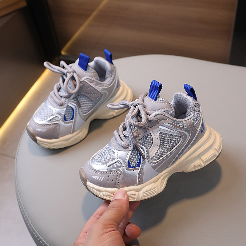 Dječje tenisice u stilu dad shoes s mrežastim gornjim dijelom, Velcro kopčom, gumom pot, protuklizne i otporne, za proljeće/jesen, unisex