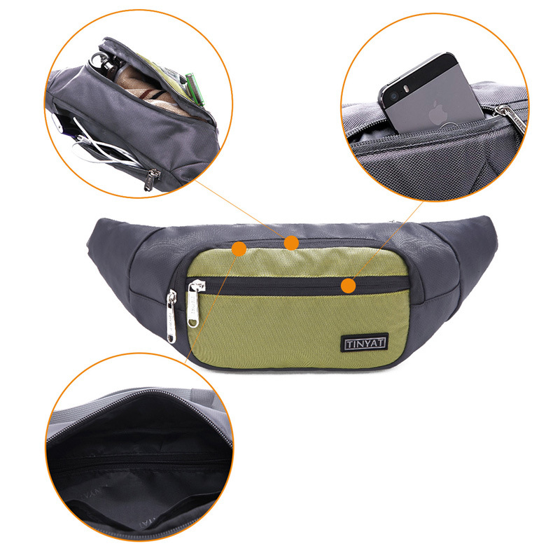 TINYAT Férfi deréktáska – Nylon, vízálló, városi minimalist stílus, keresztpántos, kompatibilis laptop