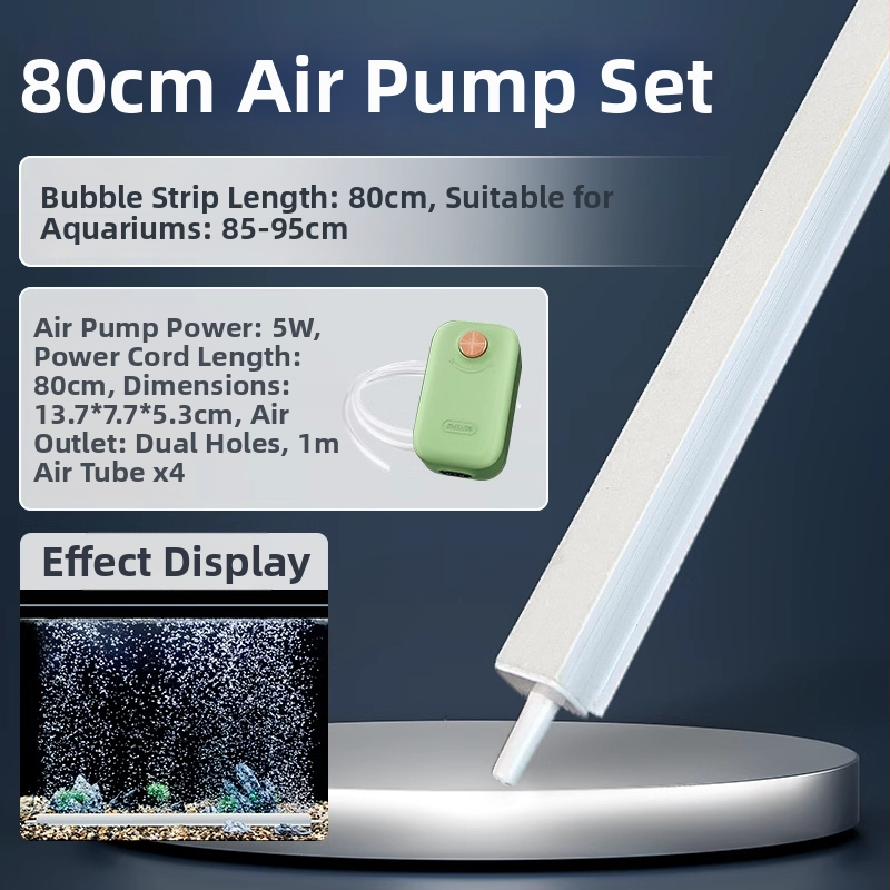 Akvarisztikai oxigén-ellátó készlet buborékszalaggal, buborék-kővel és nano koronggal – csendes működés, DC tápegység (Crazy aquatic plants)