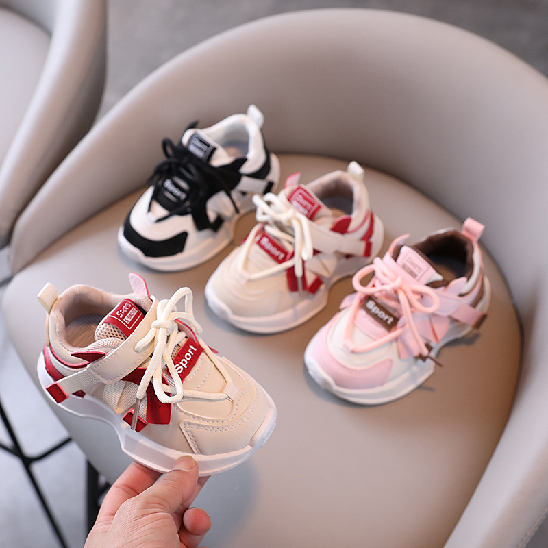 Dječje tenisice dad shoes s gornjim dijelom od umjetne kože, prugasti uzorak, pjenasta potplat, Velcro kopčanje, za uzrast 1–6 godina