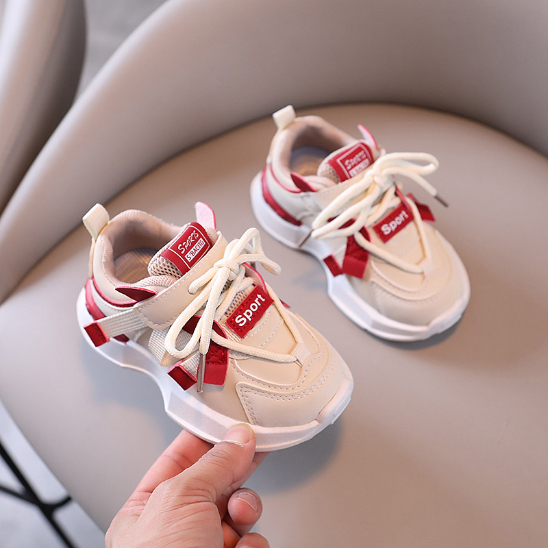 Dječje tenisice dad shoes s gornjim dijelom od umjetne kože, prugasti uzorak, pjenasta potplat, Velcro kopčanje, za uzrast 1–6 godina