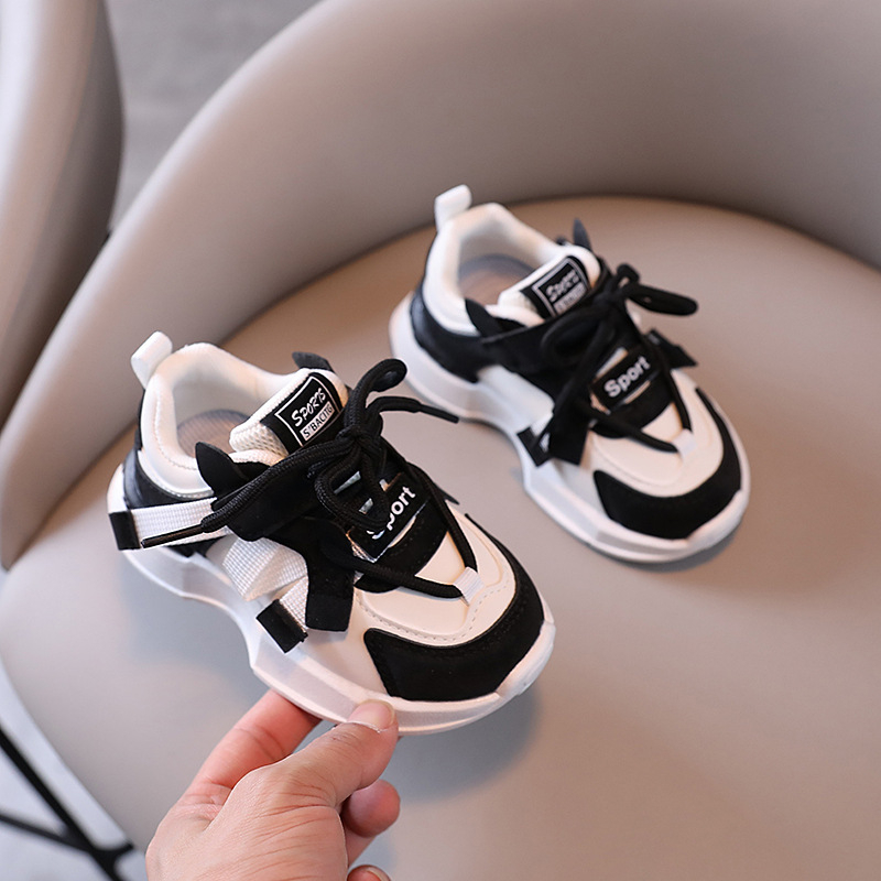 Dječje tenisice dad shoes s gornjim dijelom od umjetne kože, prugasti uzorak, pjenasta potplat, Velcro kopčanje, za uzrast 1–6 godina