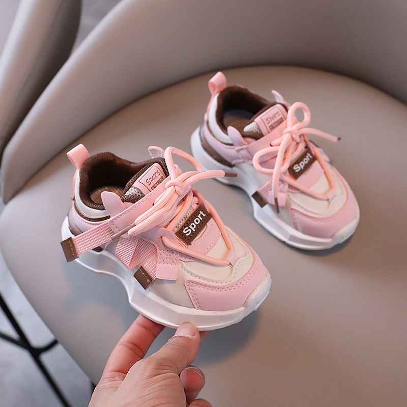 Dječje tenisice dad shoes s gornjim dijelom od umjetne kože, prugasti uzorak, pjenasta potplat, Velcro kopčanje, za uzrast 1–6 godina