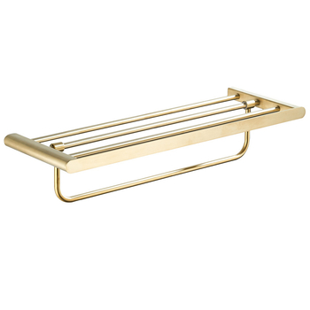 Ραφιέρα πετσετών, 2 επιπέδων, από ανοξείδωτο χάλυβα 304, φινίρισμα wire drawing, τοποθέτηση επιτοίχια με κρυφή βάση στερέωσης