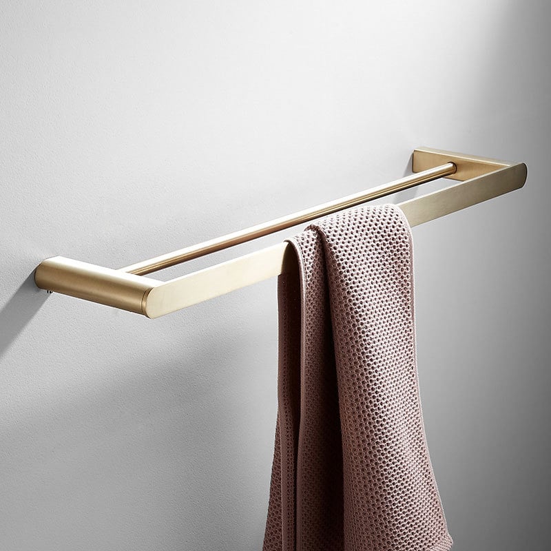 Ραφιέρα πετσετών, 2 επιπέδων, από ανοξείδωτο χάλυβα 304, φινίρισμα wire drawing, τοποθέτηση επιτοίχια με κρυφή βάση στερέωσης