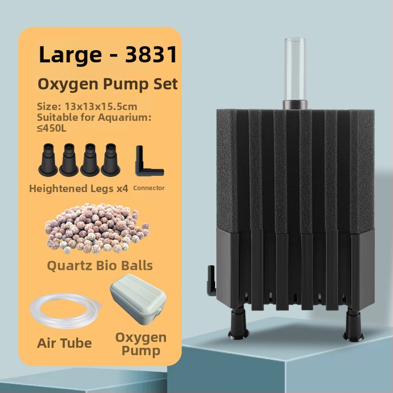 Okysličovacia pumpa pre akvárium s integrovaným filtrom, z plastu, vhodná pre sladkovodné aj morské ryby