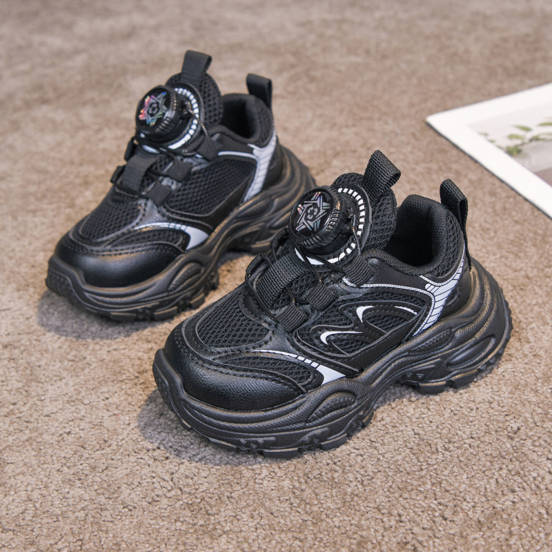 Unisex dječje sportske tenisice u stilu dad shoes, prozračne i lagane, s dvostrukom mrežom, zatvarač s rotirajućom kopčom, gornji dio od sintetičke kože, proljeće i jesen 2026