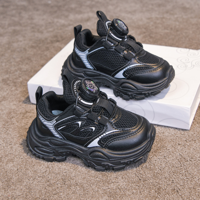Unisex dječje sportske tenisice u stilu dad shoes, prozračne i lagane, s dvostrukom mrežom, zatvarač s rotirajućom kopčom, gornji dio od sintetičke kože, proljeće i jesen 2026