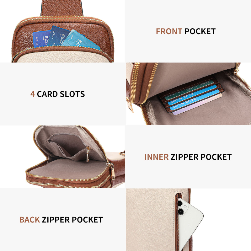 Unisex crossbody torba velikog kapaciteta, PU koža, Proljeće 2025, zatvarač, laminirani unutarnji džep, SENDEFN