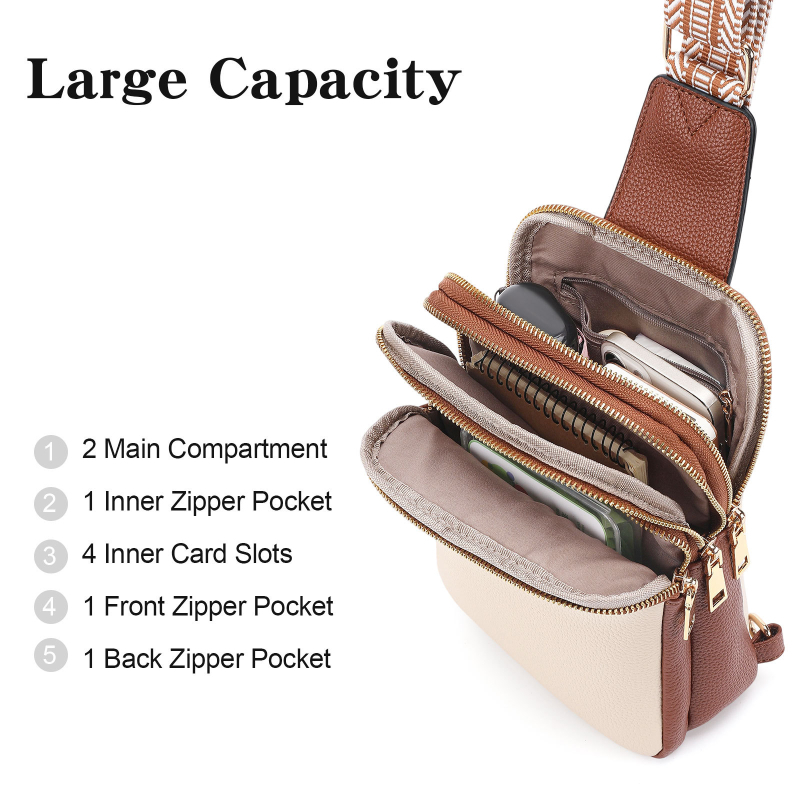 Unisex crossbody torba velikog kapaciteta, PU koža, Proljeće 2025, zatvarač, laminirani unutarnji džep, SENDEFN