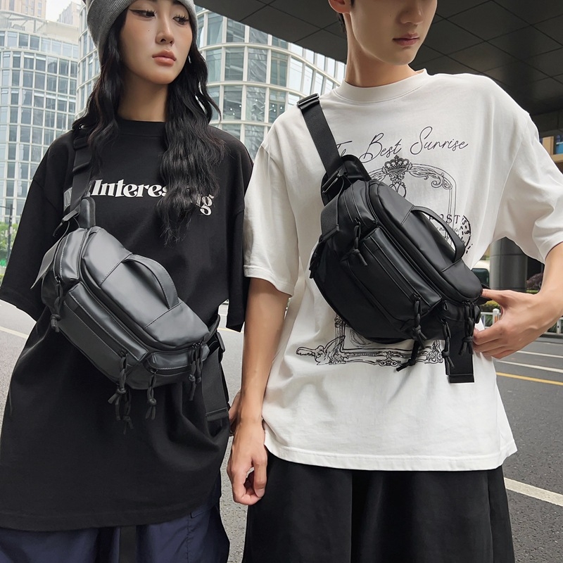 Muška torbica za prsa - gradski stil, najlon, zatvarač, džep za telefon, 3D vanjski dio