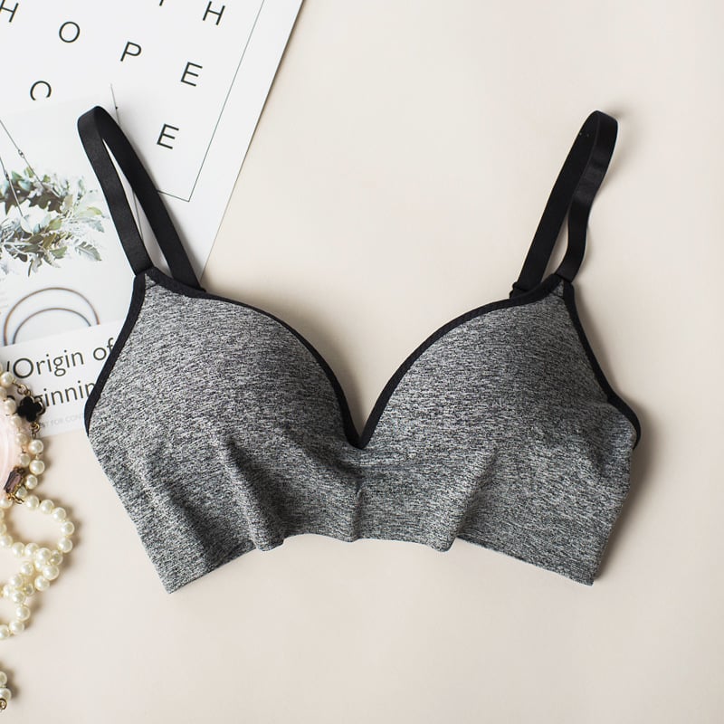 Acélgyűrű nélküli szoptatós melltartó; kosár: felső vékony, alsó vastag; fix dupla vállpántok; szoptatási támogatás