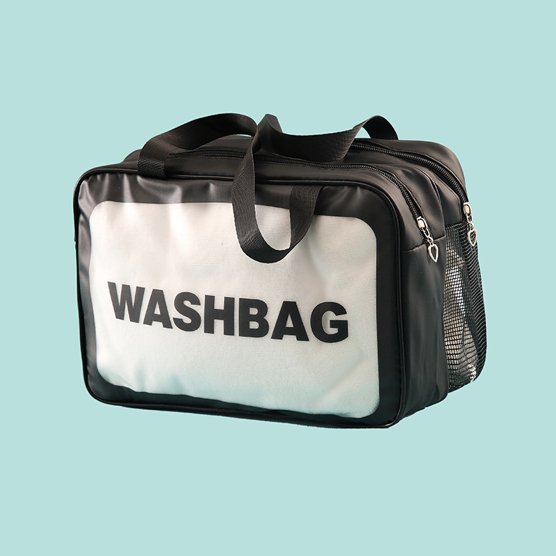 Torba za kozmetiku, prozirnog kubičnog oblika, PVC+PU materijal, veliki kapacitet