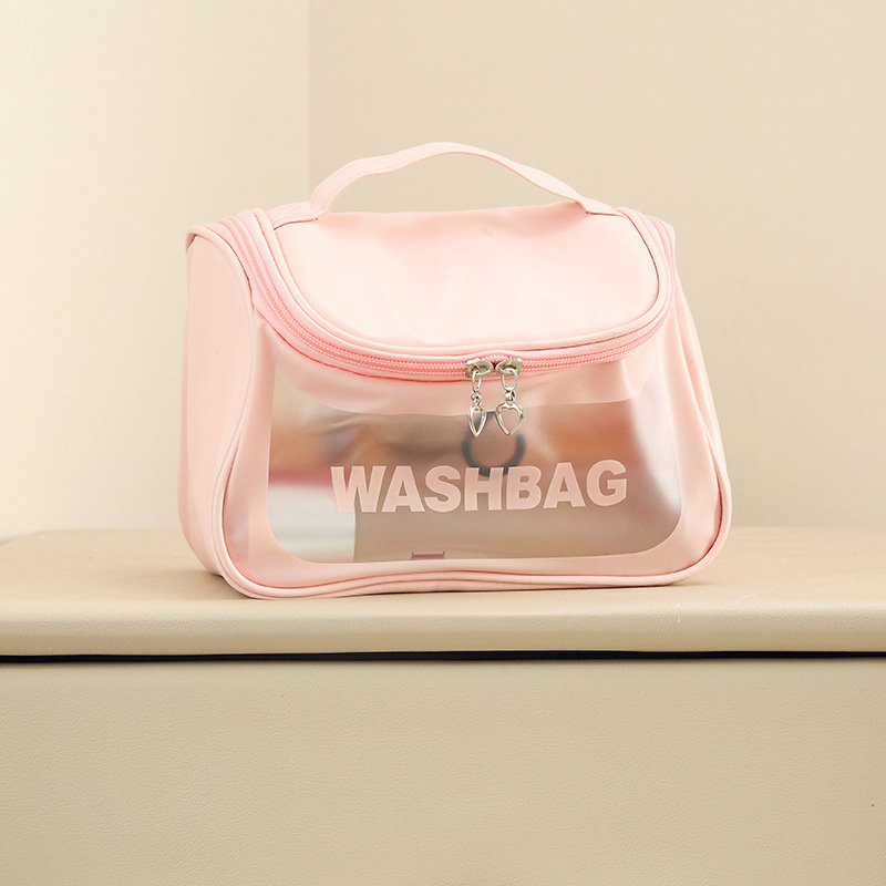 Torba za kozmetiku, prozirnog kubičnog oblika, PVC+PU materijal, veliki kapacitet