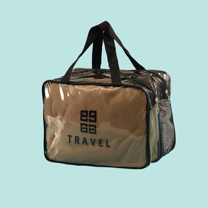 Torba za kozmetiku, prozirnog kubičnog oblika, PVC+PU materijal, veliki kapacitet