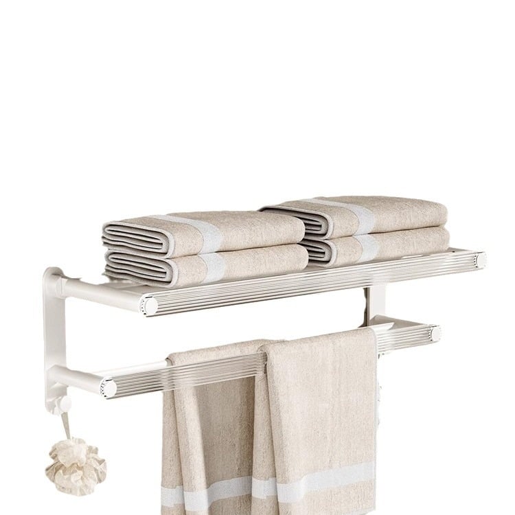 Zidni držač za ručnike bez bušenja, s jednom šipkom, od akrilno-aluminijskog materijala, nosivost 5 kg.