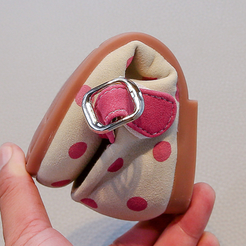 Pantofi de dans pentru copii, PU slip-on pentru fete, talpă moale, imprimeu cu buline, stil lejer