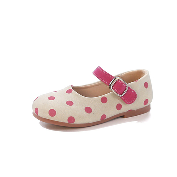 Pantofi de dans pentru copii, PU slip-on pentru fete, talpă moale, imprimeu cu buline, stil lejer