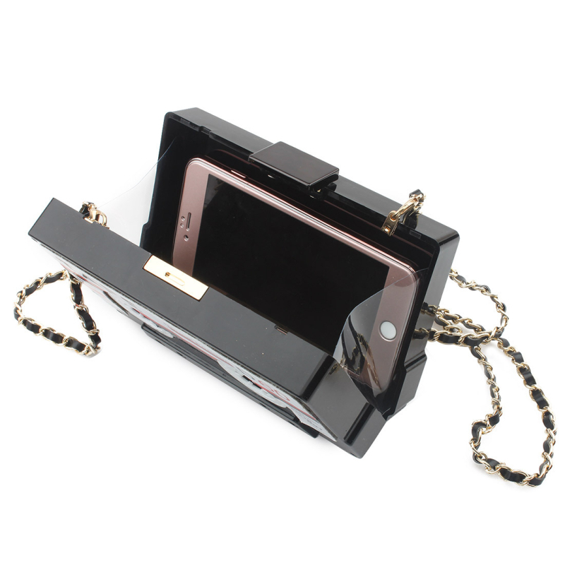 Langdie 5108-3 | ženska mala kvadratna clutch torba, horizontalan kvadratni silueta, pretinac za mobitel, materijal: drugi