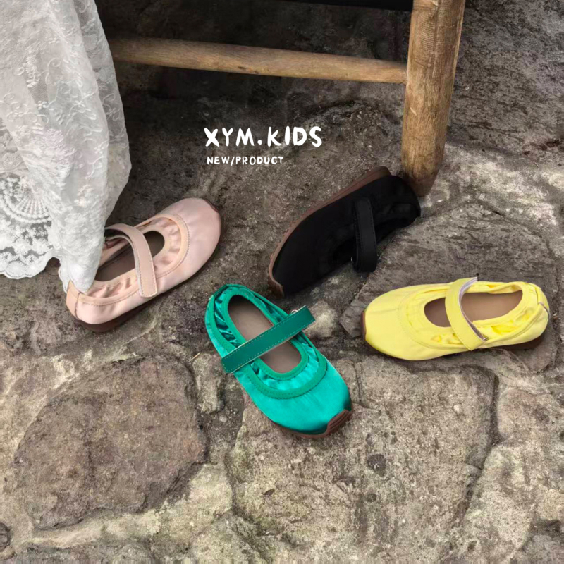 Dječje baletne cipelje u korejskom stilu s čvorom leptira, slobodan kroj, zatvarač na Velcro, gumeni potplat, protuklizno