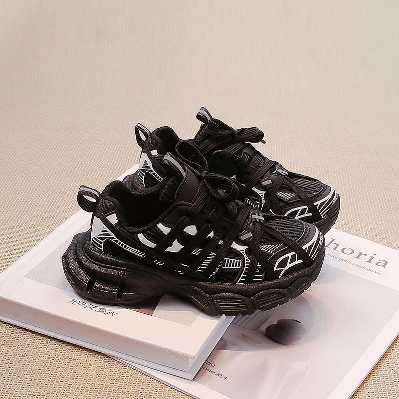 Pantofi sport unisex pentru copii în stil Dad Shoes - partea superioară din piele de vită cu două straturi, talpă din cauciuc, potriviți pentru primăvară, vară și toamnă, ușori și comozi